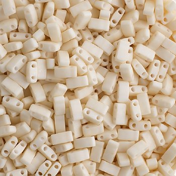 TLHC-2021 5.2 Grams Opaque Matte Eggshell Half Cut Two Hole Miyuki Tila Beads
