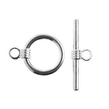 5 Sets of 17mm Silver Plated Toggle Clasps