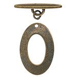 5 Sets of 22x18mm Brass Patina Oval Toggles