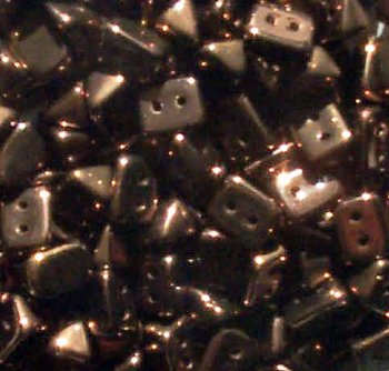 50, 6x4mm Bronze Two Hole Trios Beads