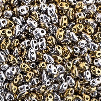 TB-02023 - 10 Grams California Silver 2.5x5mm Preciosa Twin Beads