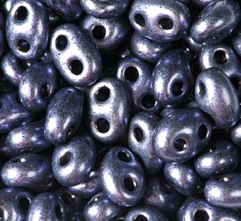 TB-01007 - 10 Grams Purple Terra Pearl 2.5x5mm Preciosa Twin Beads
