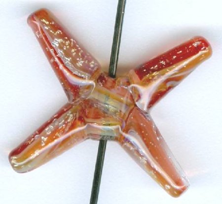 1 25mm Unicorne CrissCross Bead - Pomegrante (22020)