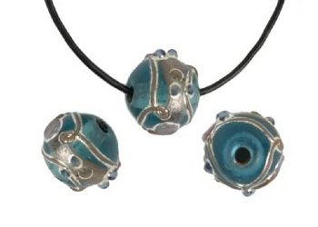 10, 8 to10mm Transparent Aqua and Silver Round Wedding Cake Beads