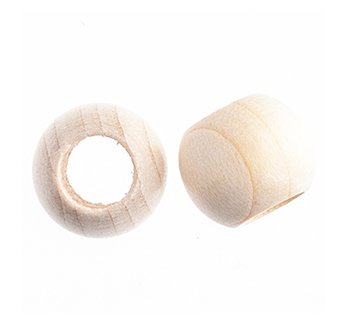 50, 12x9.8mm Natural Large Hole Wood Beads