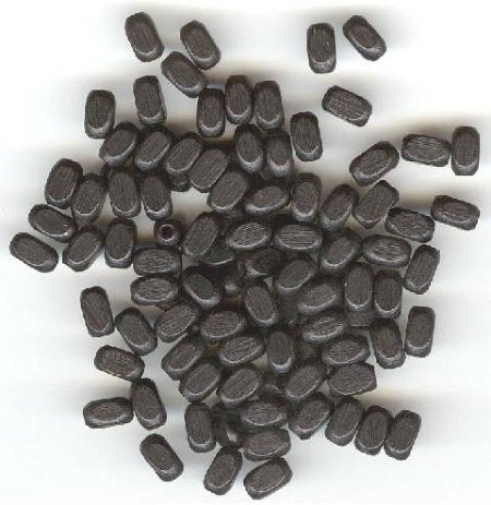 100 6x3mm Black Rounded Edge Rectangle Wood Beads