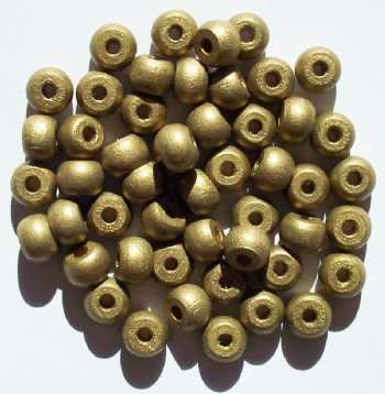 50 9x6.5mm Lacquered Gold Crow Wood Beads