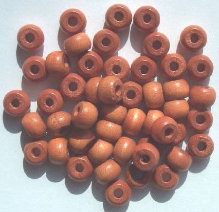 50 9x6.5mm Light Brown Crow Wood Beads