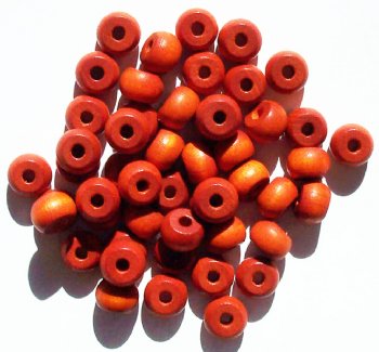 50 9x6.5mm Orange Crow Wood Beads