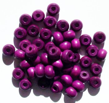 50 9x6.5mm Purple Crow Wood Beads