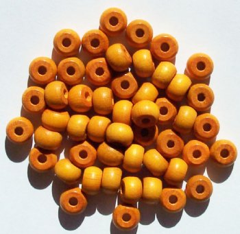 50 9x6.5mm Yellow Crow Wood Beads
