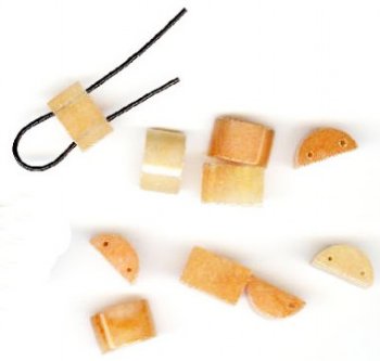 10 8x12mm Half-Moon Two Hole Peach Aventurine