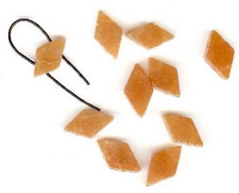 10 8x12mm Diamond Two Hole Peach Aventurine