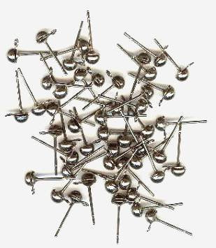 50 4mm Gunmetal Dome Stud with Loop