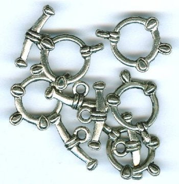 5 21x15mm Antique Silver Toggles