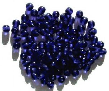 50 6mm Transparent Tanzanite Round Glass Beads