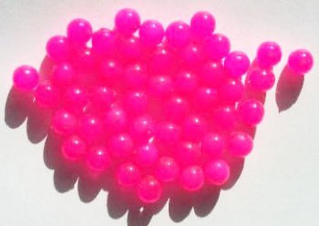 25 8mm Translucent Dyed & Coated Hot Pink Round Beads