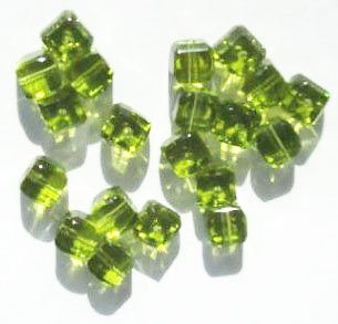 20 6mm Faceted Olive Cube Beads