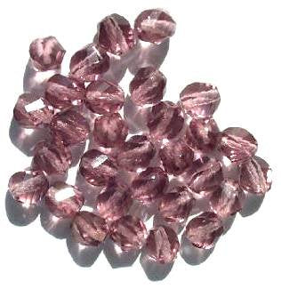 30 8mm Faceted Spiral Nugget Amethyst Firepolish Beads