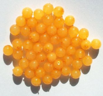 25 8mm Translucent Dyed & Coated Squash Orange Round Beads