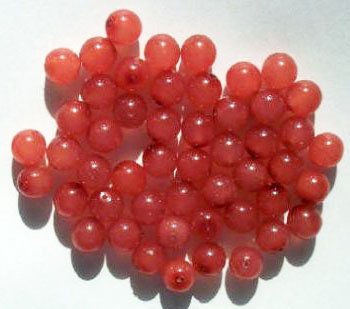 25 8mm Translucent Dyed & Coated Dark Dusty Rose Round Beads