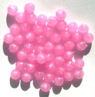 50 6mm Coated Translucent Pink Round Glass Beads