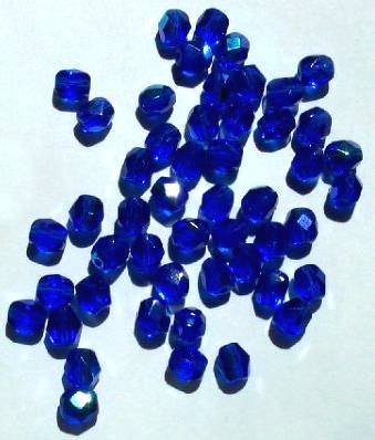 50 6mm Faceted Sapphire AB Firepolish Beads