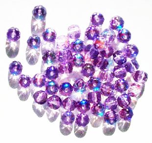 50 4x5mm Faceted Tanzanite AB Donut Beads