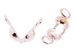 50, 3.5mm Silver Plated 2-Eye Clamshell Bead Tips