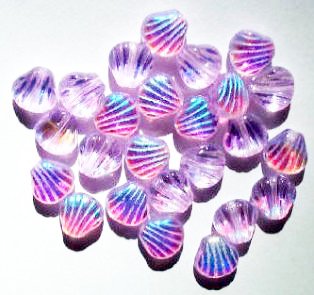 25 8mm Alexandrite AB Flat Shell Beads