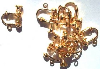 5 Pairs of Screw-on Gold Earrings with Loop