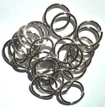 25, 19mm Nickel Jump Rings