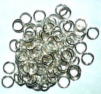 100 8mm Silver Plated Jump Rings