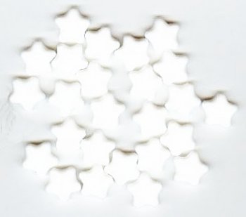 25 12mm Opaque White Star Beads