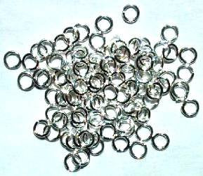 100 4mm Silver Plated Jump Rings