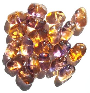 20 18x12x9mm Purple & Topaz Potato Nugget Beads