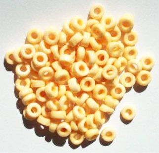 100 3x7mm Rough Cut Chalk Light Orange Glass Spacer Beads
