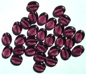30 12mm Transparent Amethyst Flat Oval Beads