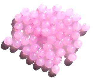 50 6mm Coated Translucent Light Mauve Round Glass Beads