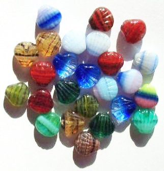 25 8mm Marble Mix Flat Shell Beads