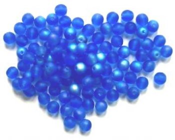 50 6mm Transparent Matte Sapphire AB Glass Beads
