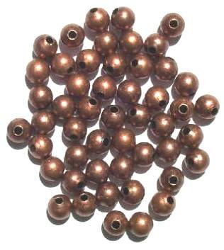 50 6mm Round Antique Copper Metal Beads