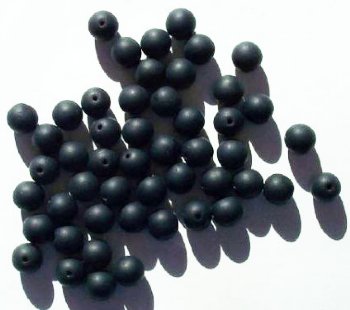25 8mm Round Opaque Matte Black Beads