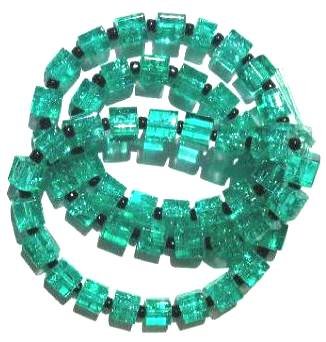 50 6x6mm Teal Crackle Cube Beads