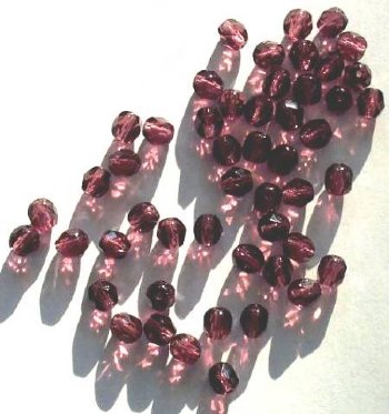 50 6mm Faceted Amethyst Beads