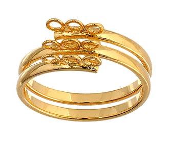 1 Gold Plated 3 Band, 9 Loop Ring Base