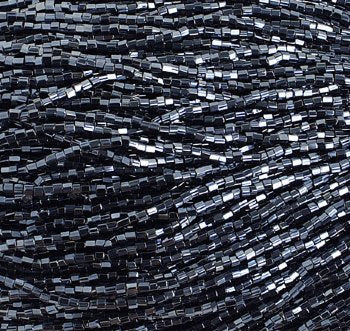 1 Hank of 10/0 Two-Cut Metallic Gunmetal Seed Beads