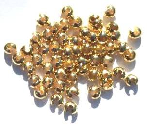 100 4mm Gold Crimp Covers