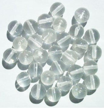 25 10mm Transparent Crystal Round Glass Beads