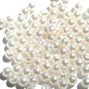 100 6mm Ivory Pearl Acrylic Beads